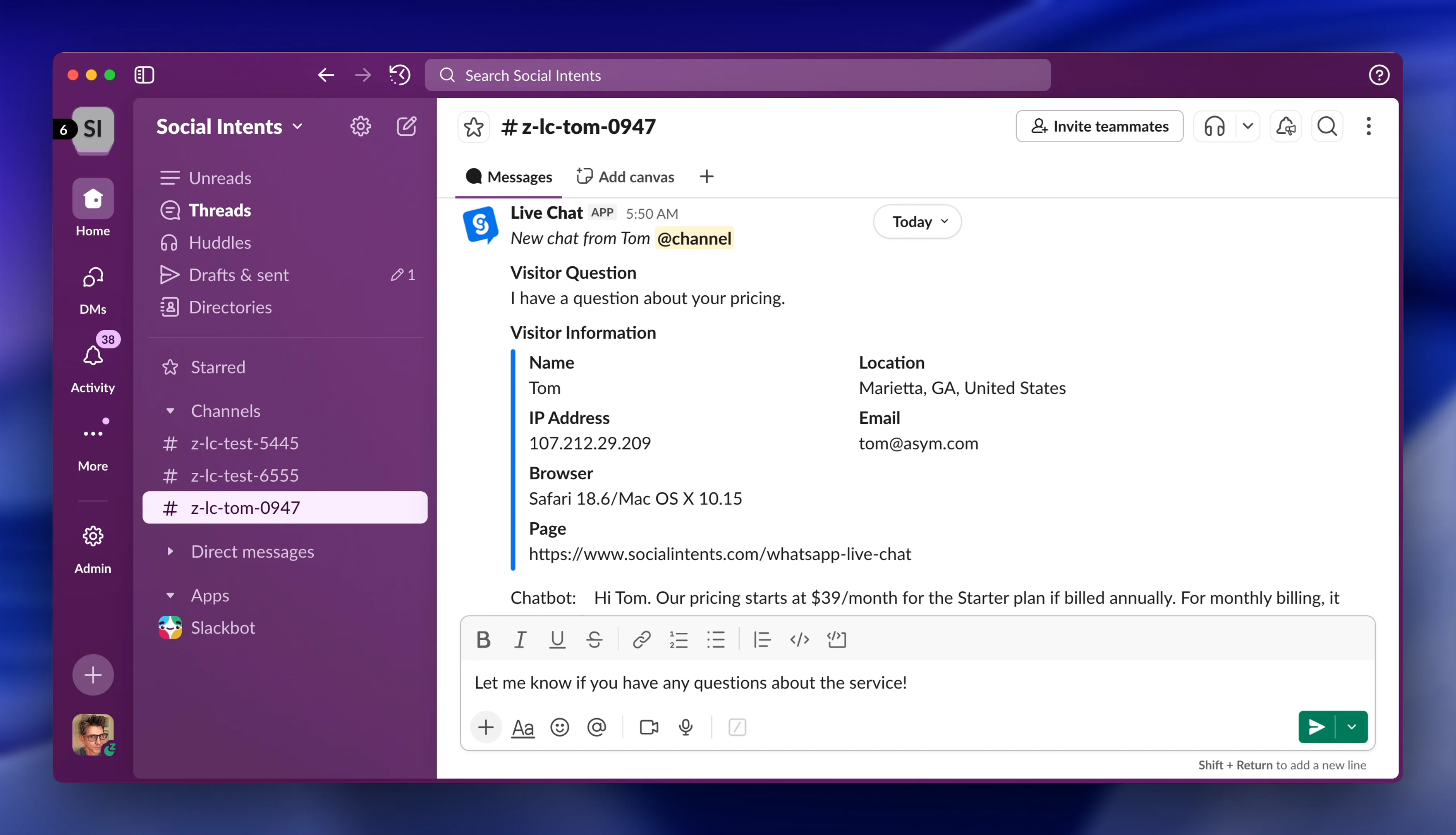 Slack Integration